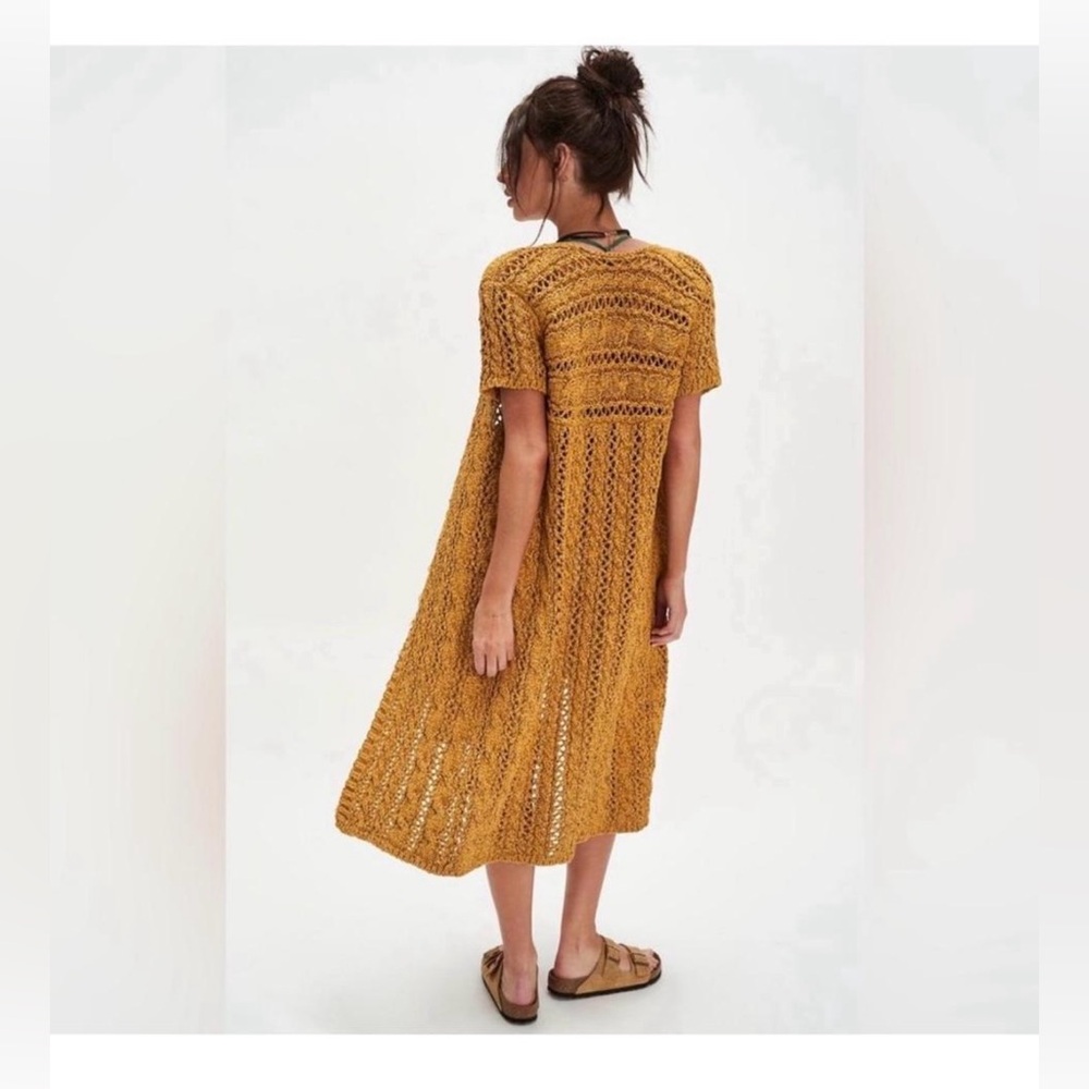 Free People Beach Parker Long Duster Golden Honey Size L NWOT - Picture 2 of 6